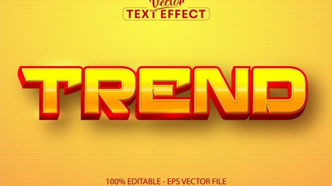 Trend text, cartoon style editable text effect