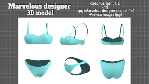 lingerie range - Marvelous designer 3D model