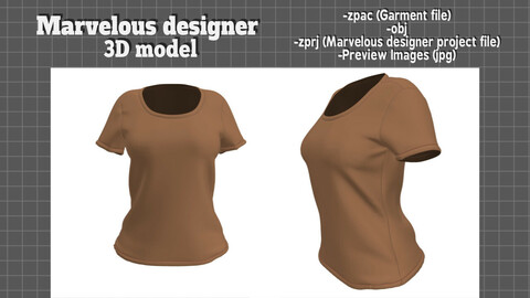 Short sleeved t-shirt - Marvelous designer 3D model