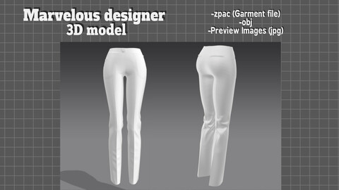 Slacks women pants woman - Marvelous designer 3D model