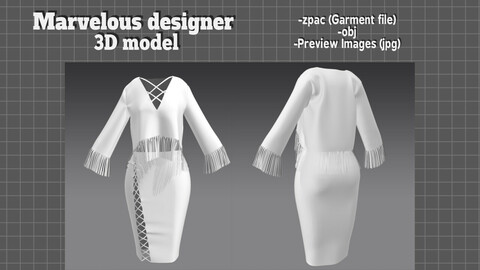 3D model Ladies Track Pant in Marvelous Designer VR / AR / low