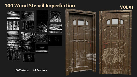100 Wood Stencil Imperfection-VOL 01