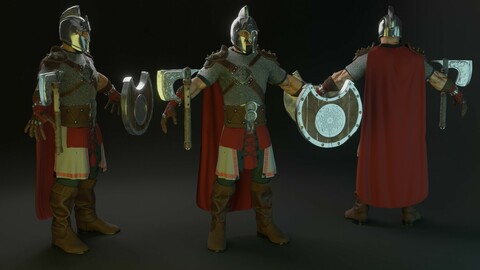 Warrior 3d model low poly