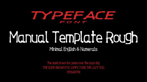 Manual Template Rough - Minimal English & Numerals Font