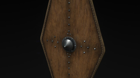 german barbaric hexagonal shield