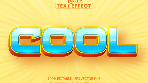 Cool text, cartoon style editable text effect