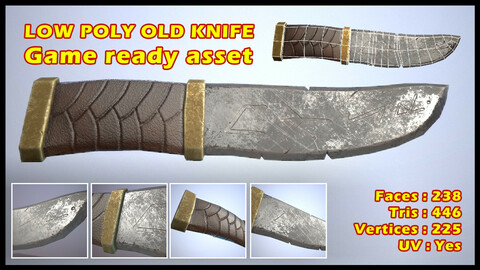 Low poly game asset | Old knife