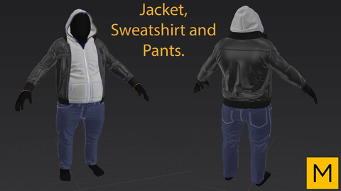 Jacket, sweatshirt and pants