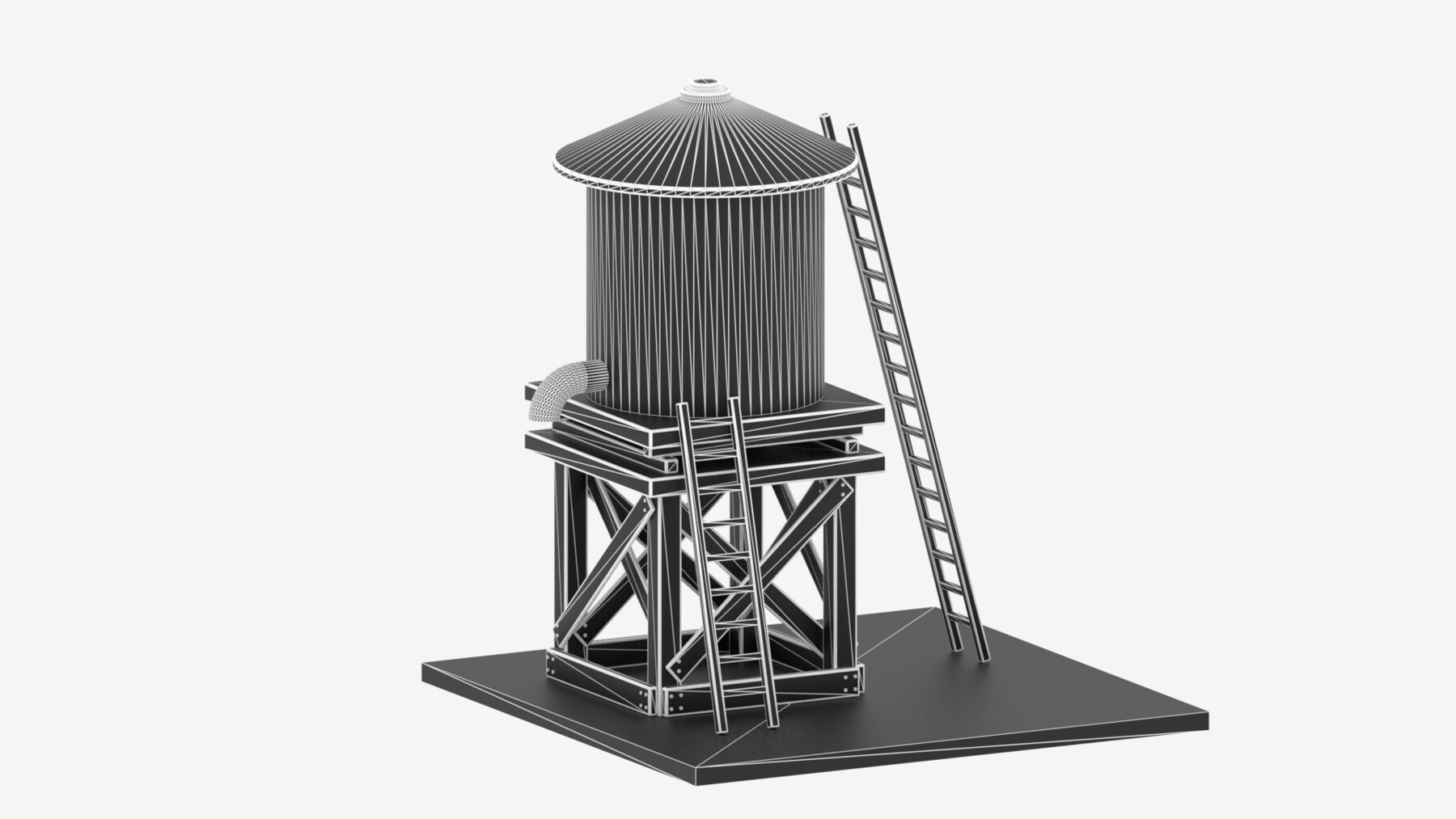 ArtStation - Farm Wooden Water Tower | Resources
