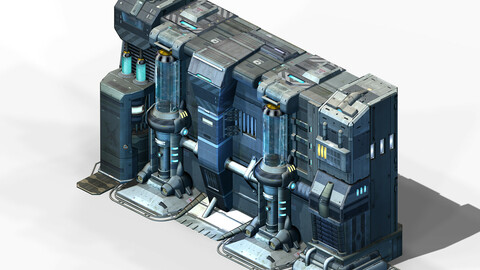 Sci Fi Building-connecting wall 02