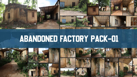 Phot bash - Overgrown Abandoned Factory  - Pack 01