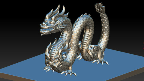 Download 3D dragon model design drawing, new 3D dragon sculpture structure design