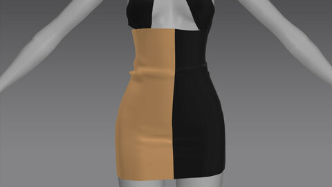 Two Tone Mini Dress OBJ + ZPRJ
