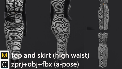 Top and skirt (high waist)