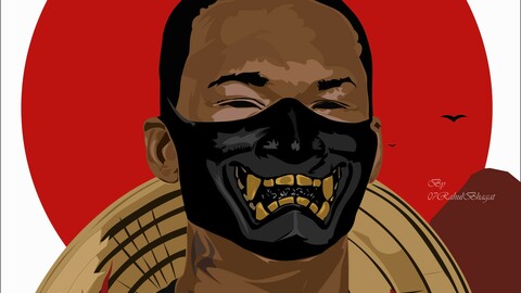 ISREAL ADESANYA ILLUSTRATION ART SAMURAI