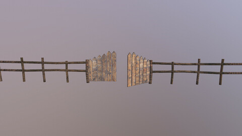 Wooden Fence 3D Model
