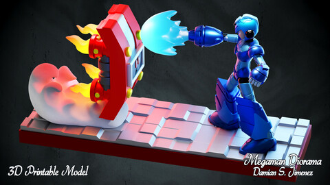 Megaman Diorama - 3D printable diorama