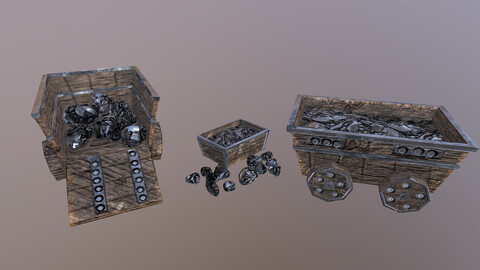 Iron Mine Cart 3D Model