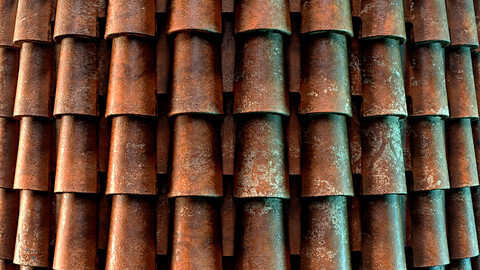 PBR - CLAY TILE ROOF - 4K MATERIAL