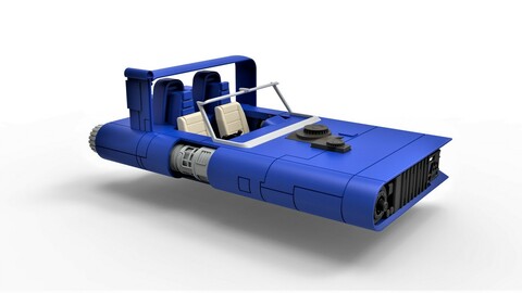 Diecast 3D printable model of M-68 Landspeeder of Han Solo Scale 1:24