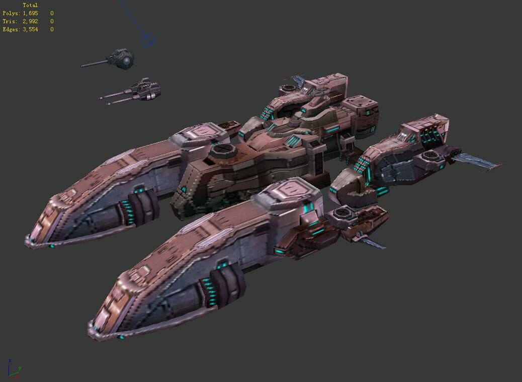 ArtStation - Battlestar - Spaceship 02 | Game Assets