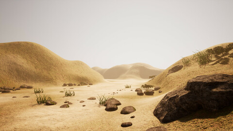 Simple Mars-like landscape terrain view