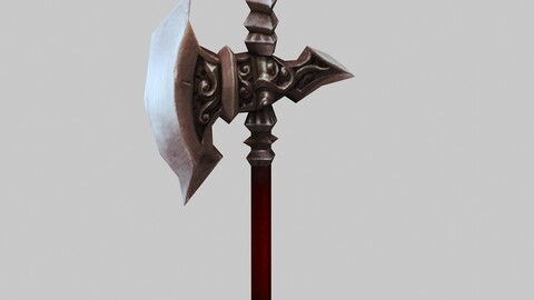 Low poly 3D games - Weapons - Axe 02