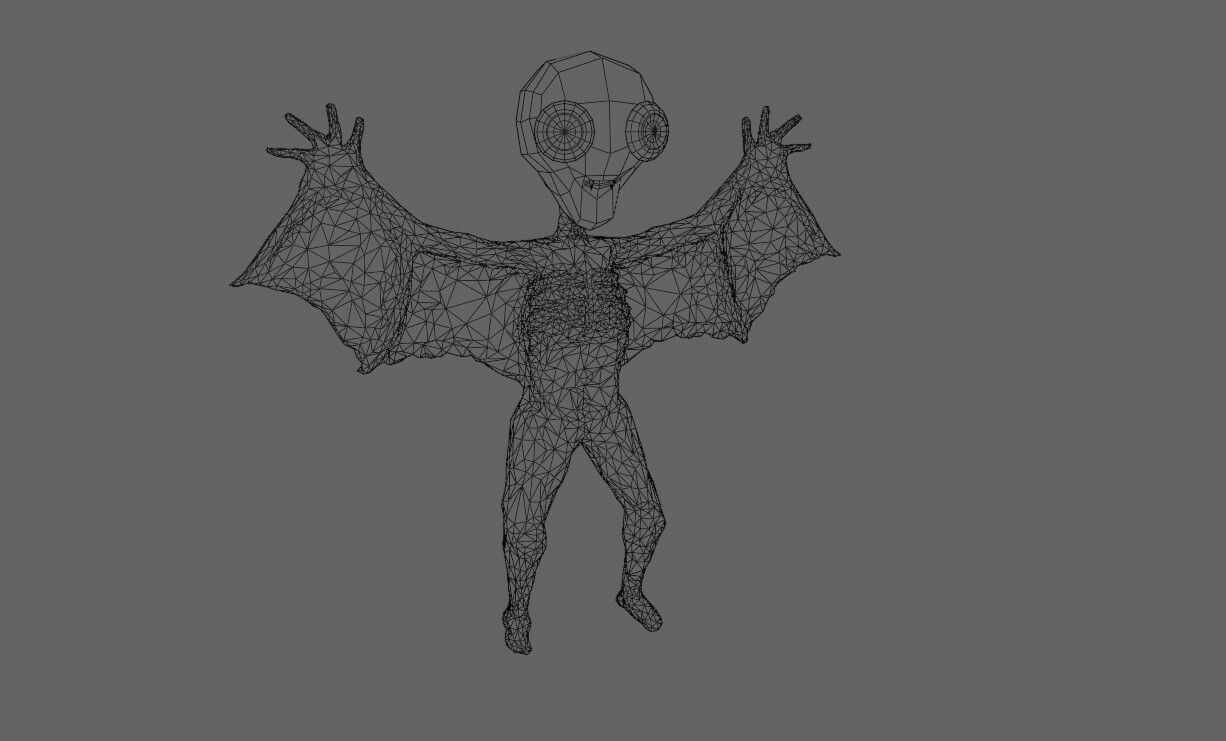ArtStation Blind Bat Monster Lowpoly 3D model Game Assets
