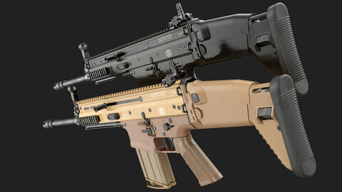 FN SCAR-H (17S) FDE / Black Noir (Game Ready)