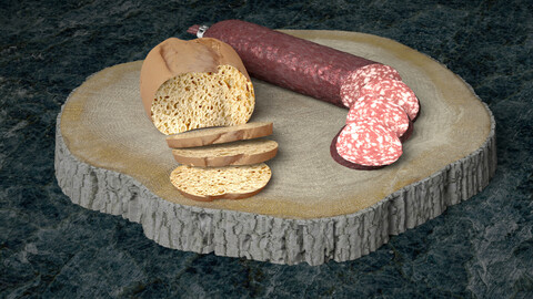3D bread and sausage