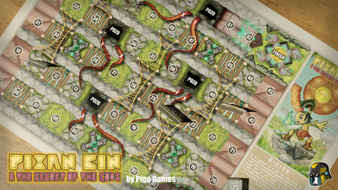 Pixan Bin & the secret of the Gods - Pozos y lianas (juego de mesa descargable)