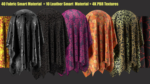 40 fabric smart material+10 leather smart material+4K PBR Textures