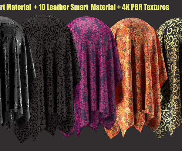 ArtStation - 40 fabric smart material+10 leather smart material+4K PBR ...