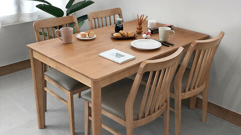 Legend 4 seater wooden dining table set chair type 1300