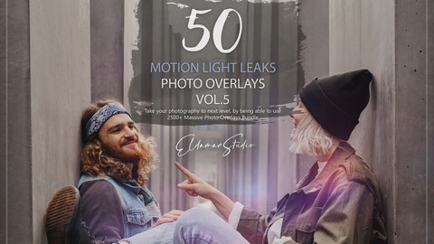 50 Motion Light Leaks Photo Overlays - Vol. 5