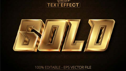 Text effect, luxury gold editable text on dark textured background