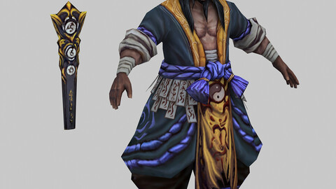 Low poly 3D characters - Taoist 06