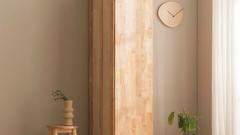 Durable rubberwood 400 solid wood wardrobe