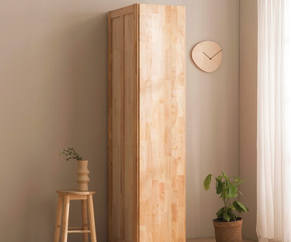 ArtStation Durable rubberwood 400 solid wood wardrobe Resources