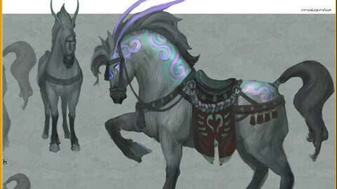 Low poly 3D characters- Tiangong Military horse