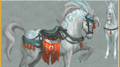 Low poly 3D characters- Tiangong Military horse 04