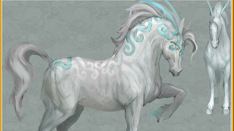 Low poly 3D characters- Tiangong Military horse 07