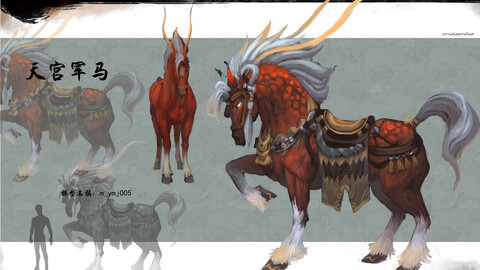 Low poly 3D characters-The king of horses