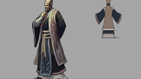 Low poly 3D characters-Grocery store owner