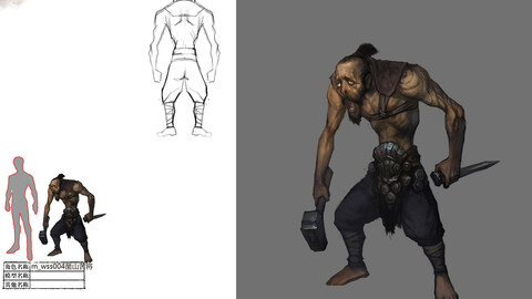 Low poly 3D characters-mountain bitter