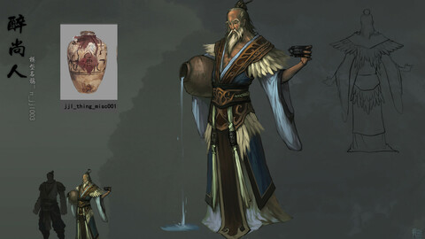 Low poly 3D characters-Drunk people