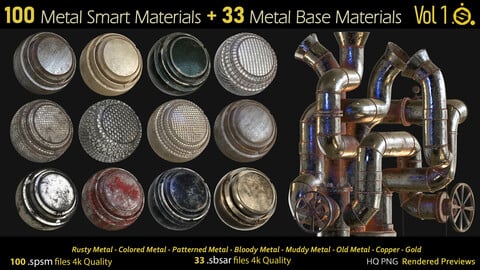 100 Metal Smart Materials-spsm+33.sbsar-Base materials-Substance Painter-Substance Designer