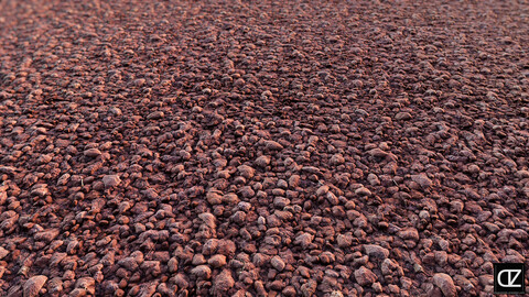 PBR - RED GRAVEL , PEBBLES, SOIL, GROUND - 4K MATERIAL