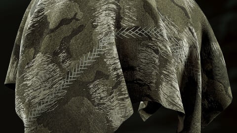 PBR - RIPPED WAR CAMOUFLAGE FABRIC - 4K MATERIAL