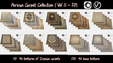 Persian Carpet Collection ( Vol 11 - 20 ) 4k texture